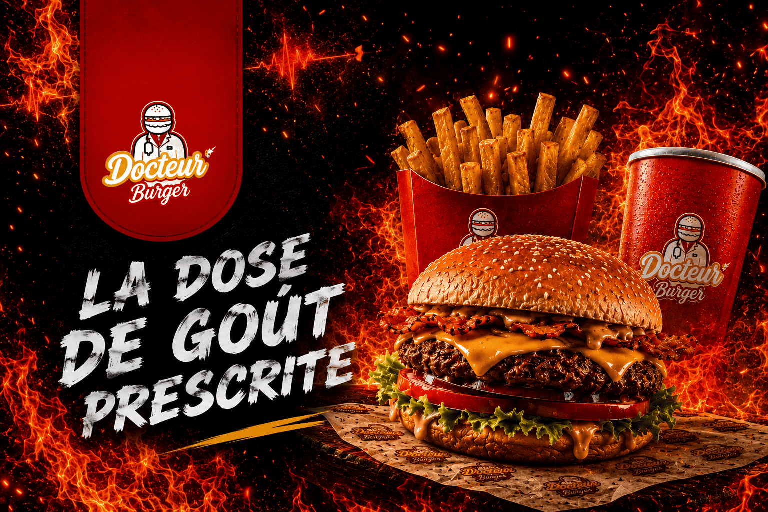 Docteur Burger — burgers, tacos, frites et desserts maison